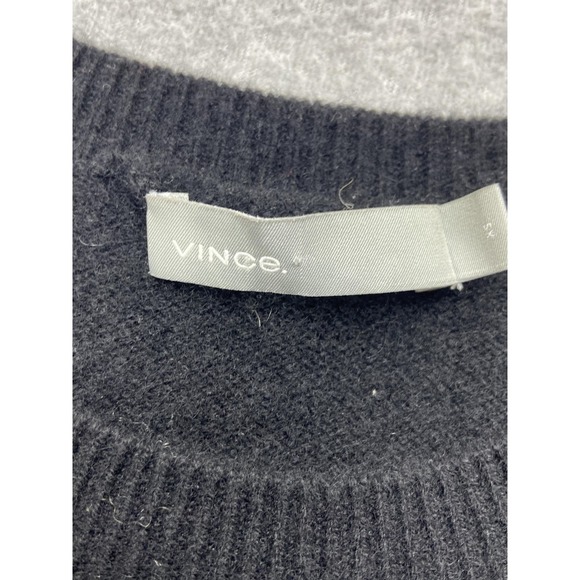 Vince Sweater Womens XS Black 100% Cashmere Crewneck Pullover Soft Knit Classic - Picture 10 of 14